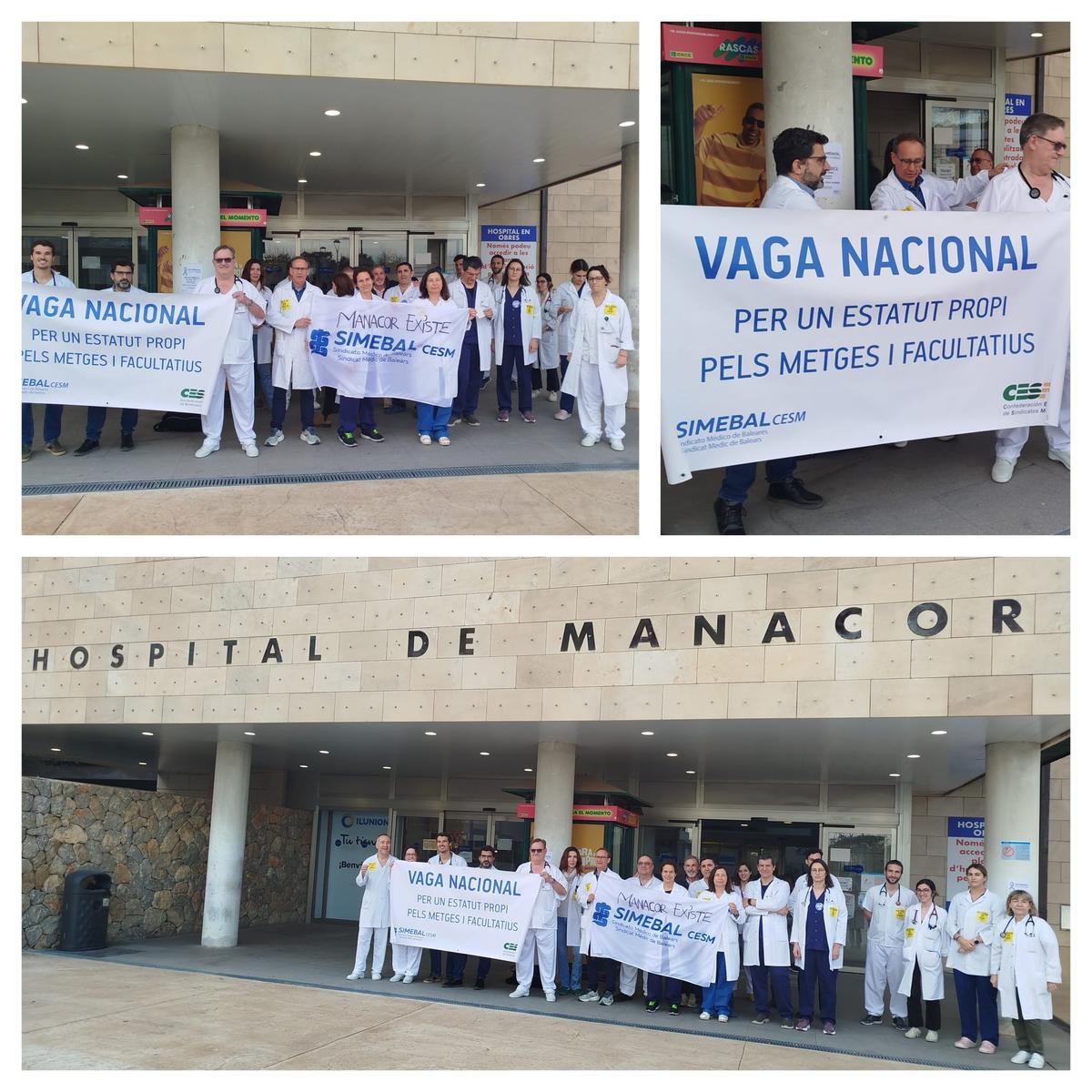 FOTO | Concentraciones de médicos en las puertas de los hospitales de Baleares contra el estatuto marco. FOTO | Concentraciones de médicos en las puertas de los hospitales de Baleares contra el estatuto marco.