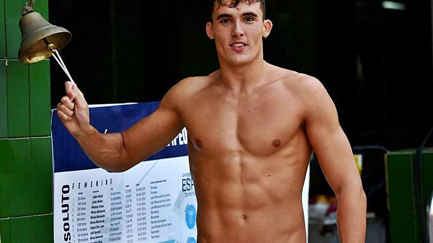 Sergio de Celis, ayer, tras batir el récord de España en 100 libres. | |