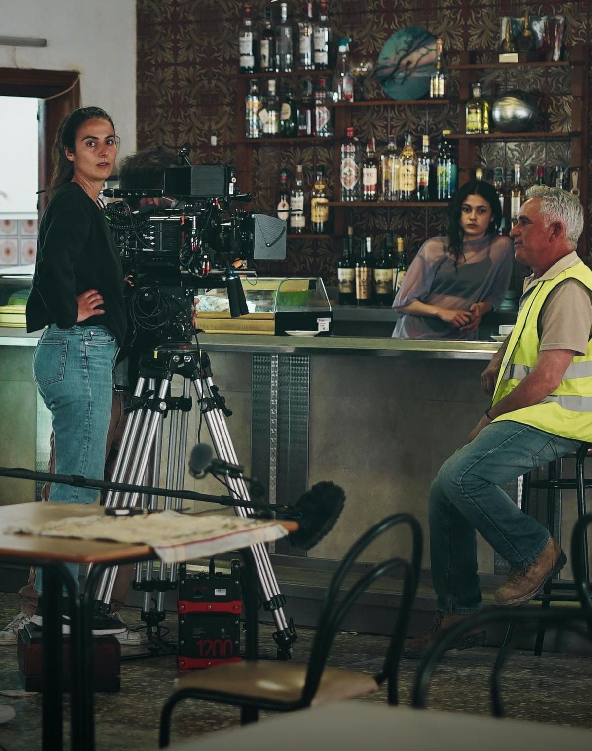 Elena López Riera en el rodaje de "El agua".