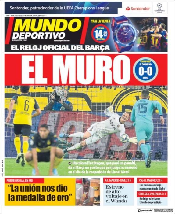 Portada MUNDO DEPORTIVO 18 septiembre 2019