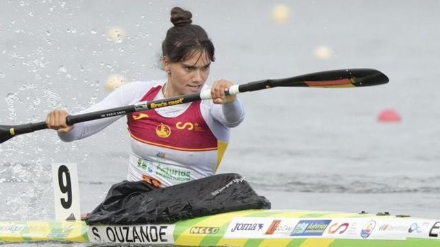 La palista asturiana Sara Ouzande durante la regata del K-1 200 en la que logró la medalla de bronce.