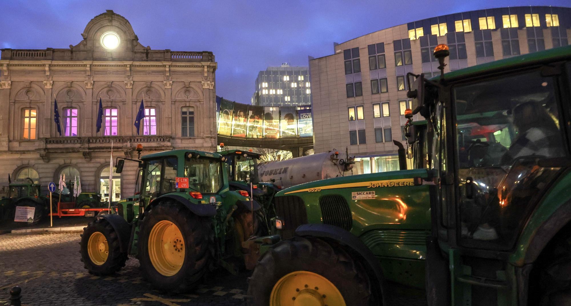 Farmers protest on the sidelines of the EU summit in Brussels