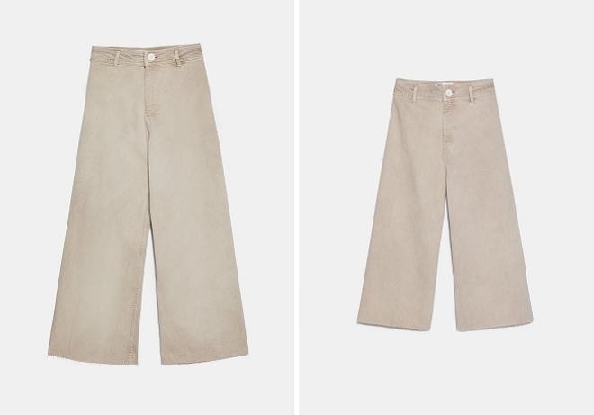 Pantalón culotte y bermudas del mismo modelo de Zara