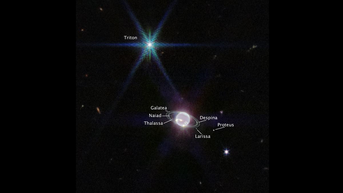 Neptuno, captado por el telescopio espacial James Webb.