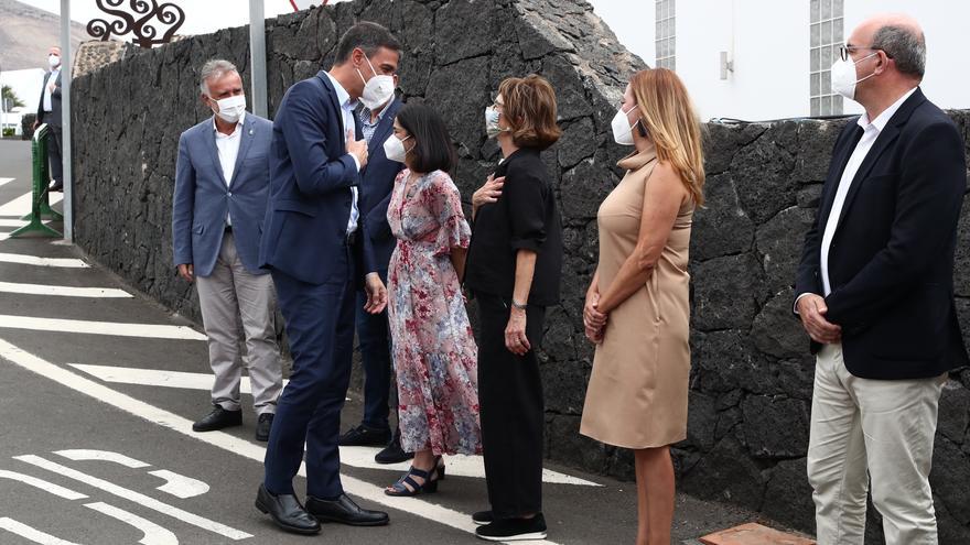 Pedro Sánchez participa en el acto de presentación del centenario del Premio Nobel de Literatura José Saramago en la biblioteca del escritor en Tías (11/08/2021)