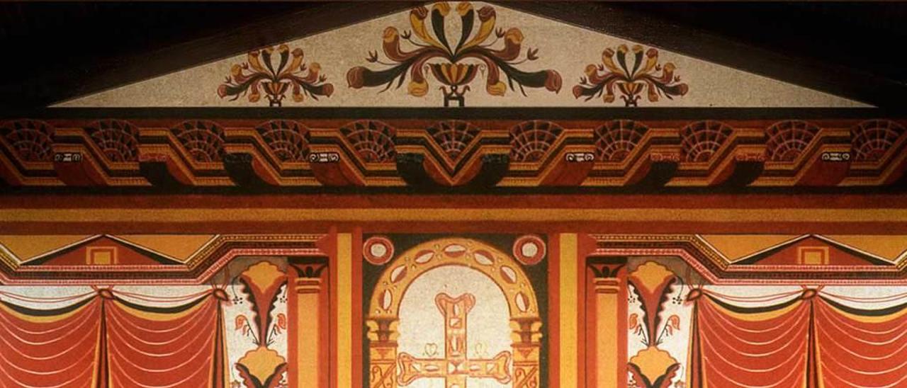 IMAGEN VIRTUAL. La recreación digital muestra el arco ante el transepto. En ella se pueden apreciar con total nitidez los distintos elementos de las pinturas.