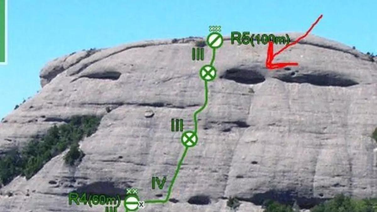 Representación de los Bombers de donde se encontraban los escaladores