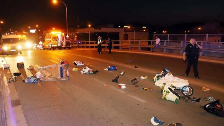 Das Opfer war mit einem Einkaufswagen und verschiedenen Gegenständen auf dem Weg zum Flohmarkt im Industriegebiet Son Castelló.
