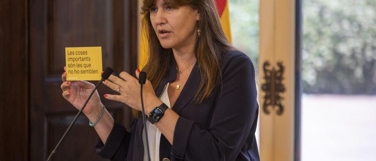 Laura Borràs, durant la compareixença de dijous al Parlament