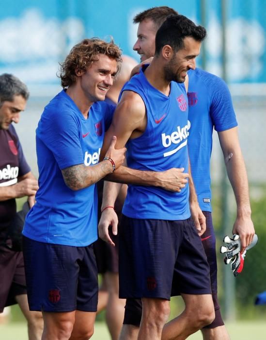 Primer entrenament de la pretemporada del Barça