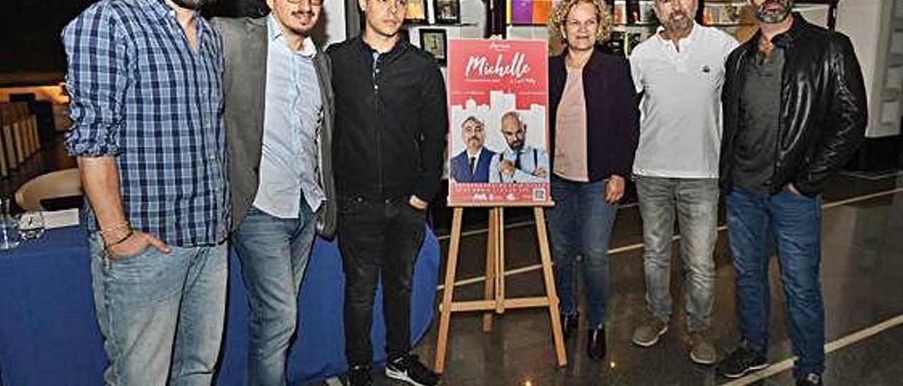 De izquierda a derecha: Luis O&#039;Malley, Daniel Tapia, Raúl Moreno, Aurora Moreno, José Luis Massó y Mingo Ruano, ayer, en el Teatro Guiniguada.