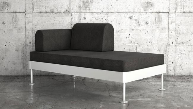 Asiento de Ikea en blanco y negro