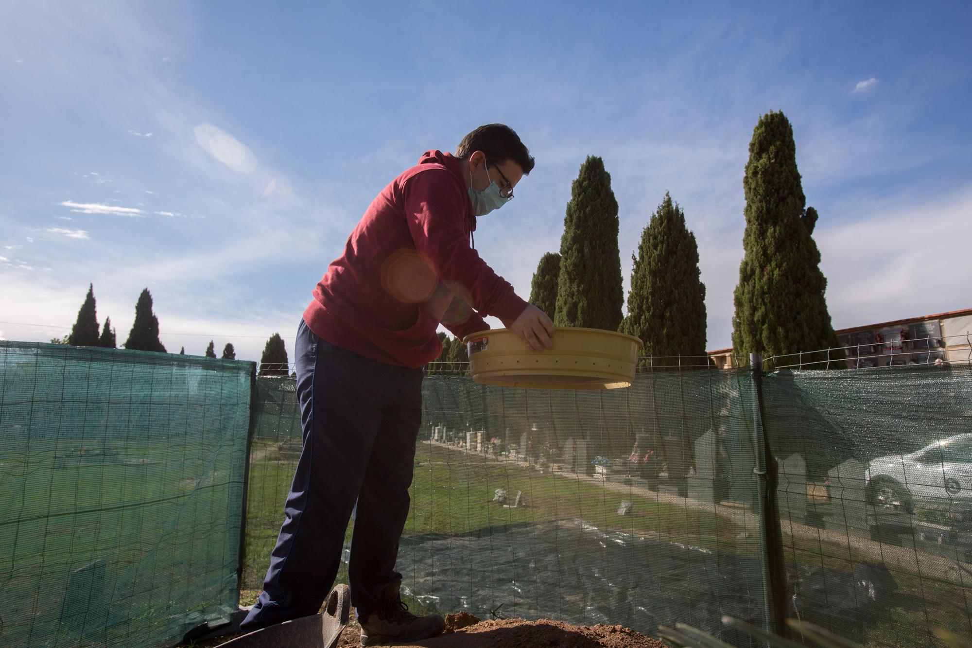 Exhumación en el cementerio de Alicante de los cuerpos represaliados durante la Guerra Civil