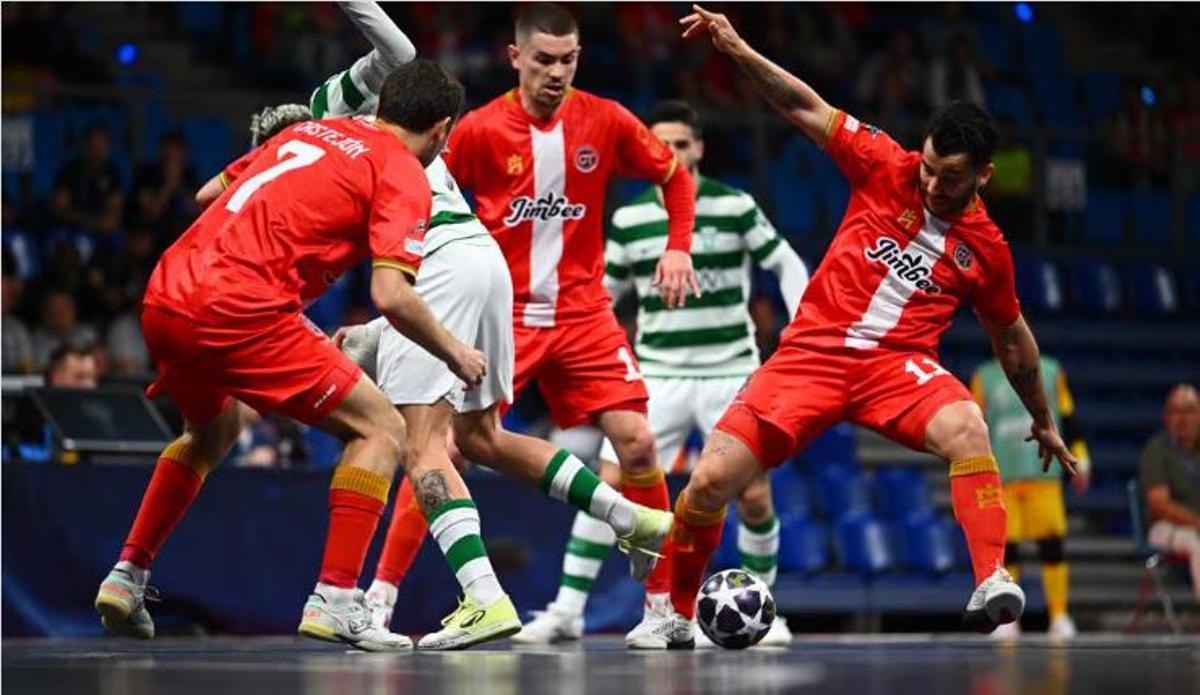 Una imagen del partido entre Jimbee y Sporting