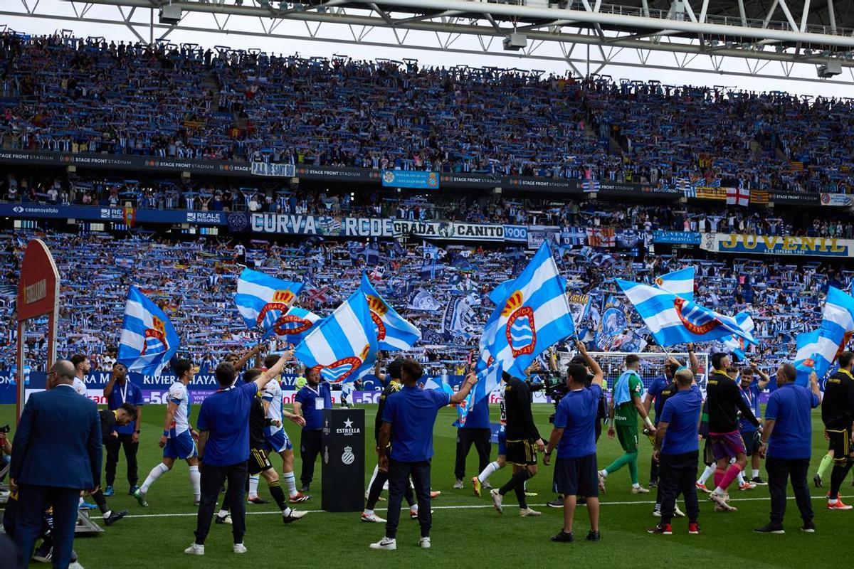 RCD Espanyol - Real Oviedo, final por el ascenso a Primera, en imágenes.
