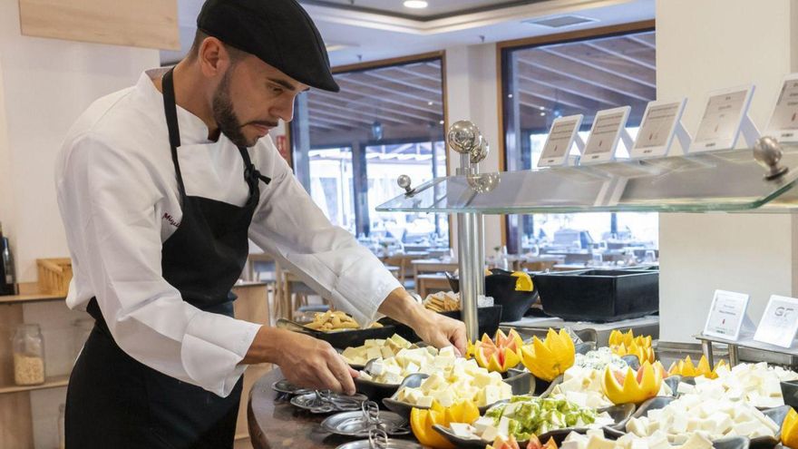 Preparación del bufé. |