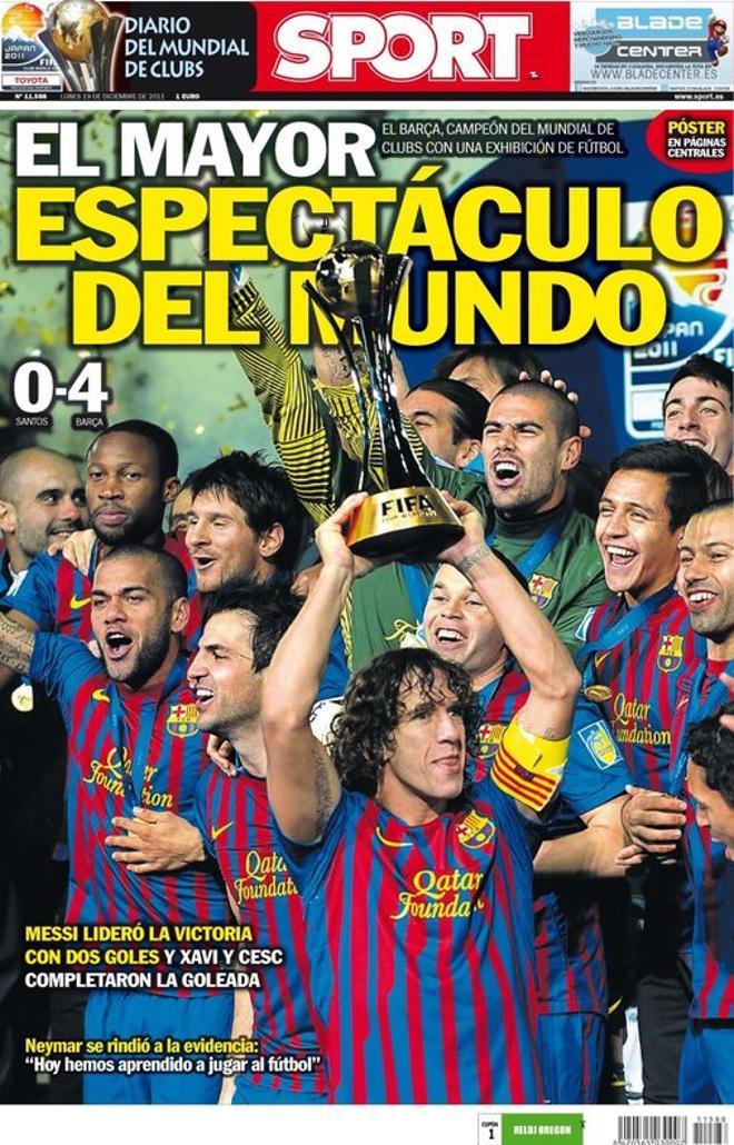 2011 - El Barcelona conquista el Mundial de Clubes ante el Santos con una mítica exhibición de fútbol