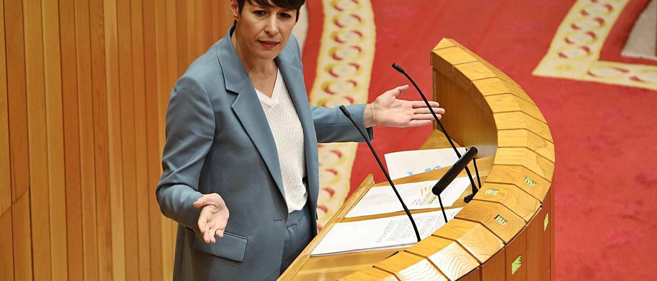 Ana Pontón, ayer,
en el Parlamento. | // X. Á.
