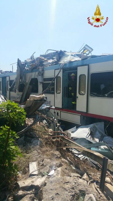 Accidente de trenes en el sur de Italia