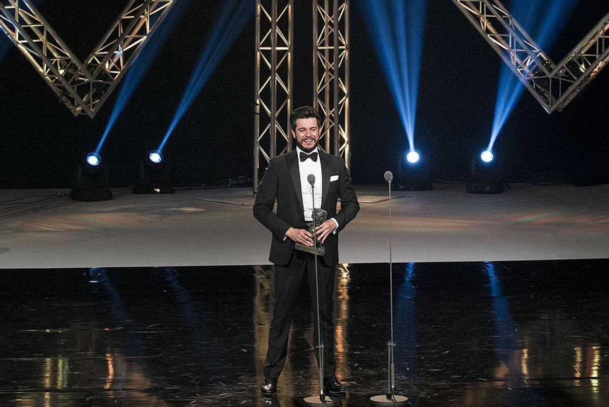 Martín Barreiro, recibiendo en 2016 el Premio Mestre Mateo de la Academia Galega do Audiovisual como Mellor Comunicador de Televisión.