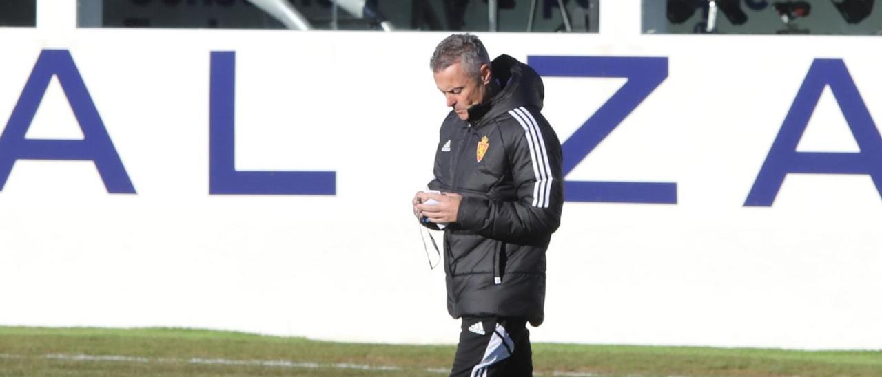 Fran Escribá, durante el entrenamiento de este sábado.