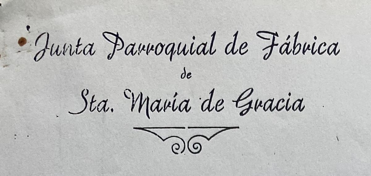 Membrete de la Junta Parroquial de Fábrica.