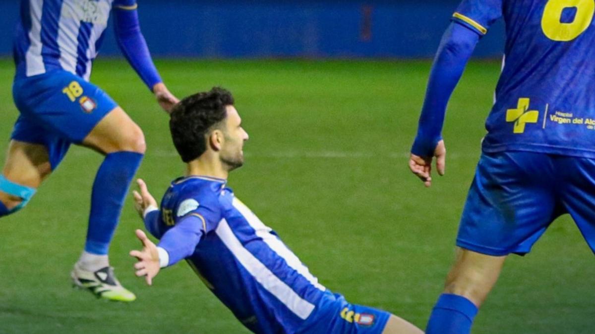 Celebración del gol del Lorca Deportiva