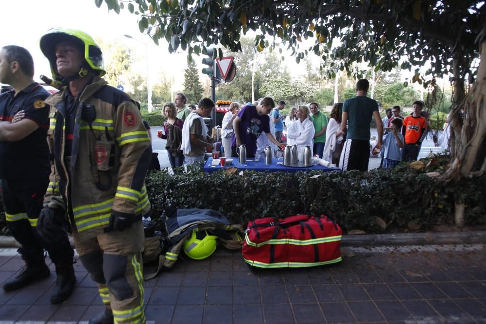 Incendio en un hotel de la Alameda en Valencia