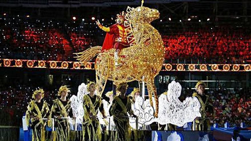 Moment de la cerimònia inaugural dels Jocs Europeus, ahir a Minsk