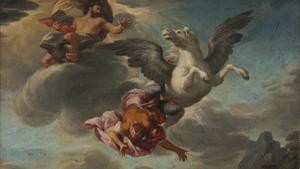 Belerofonte cae de Pegaso, en una pintura anónima del siglo XVII.