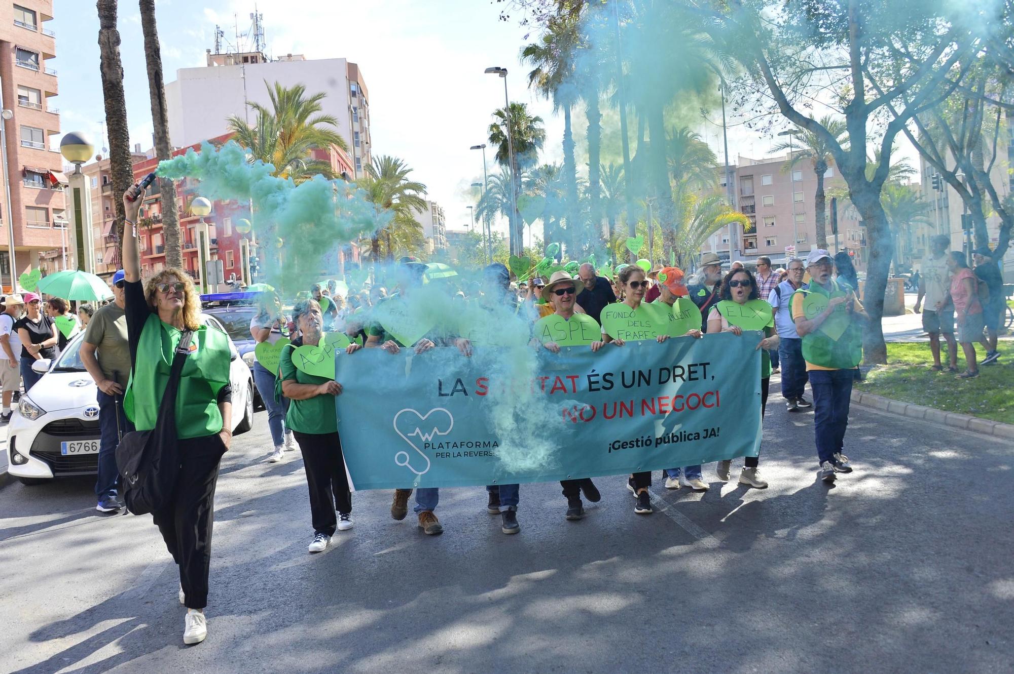 Cadena humana en Elche por la reversión del Vinalopó