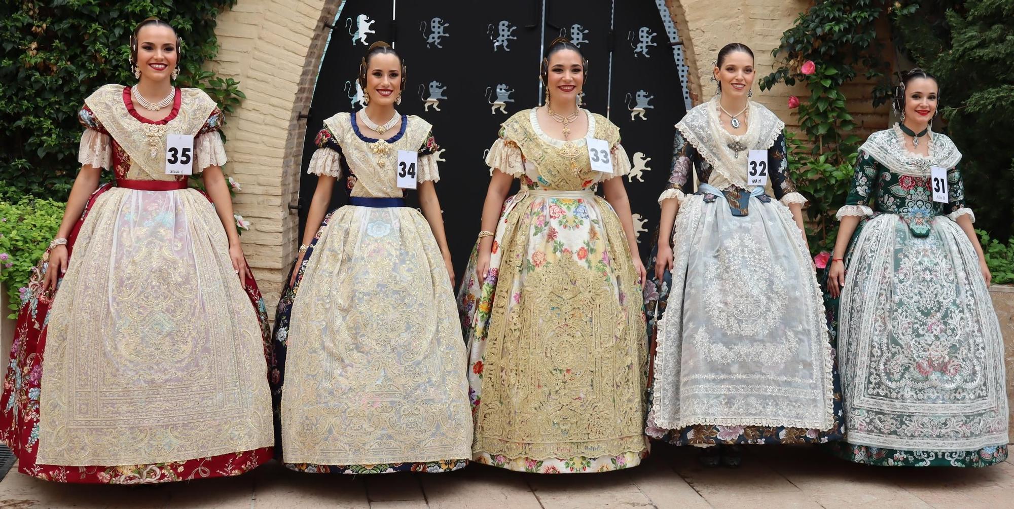 Las candidatas a Fallera Mayor de València, en el Museo de la Seda