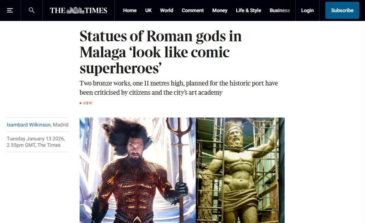 Pantallazo de la información de 'The Times'