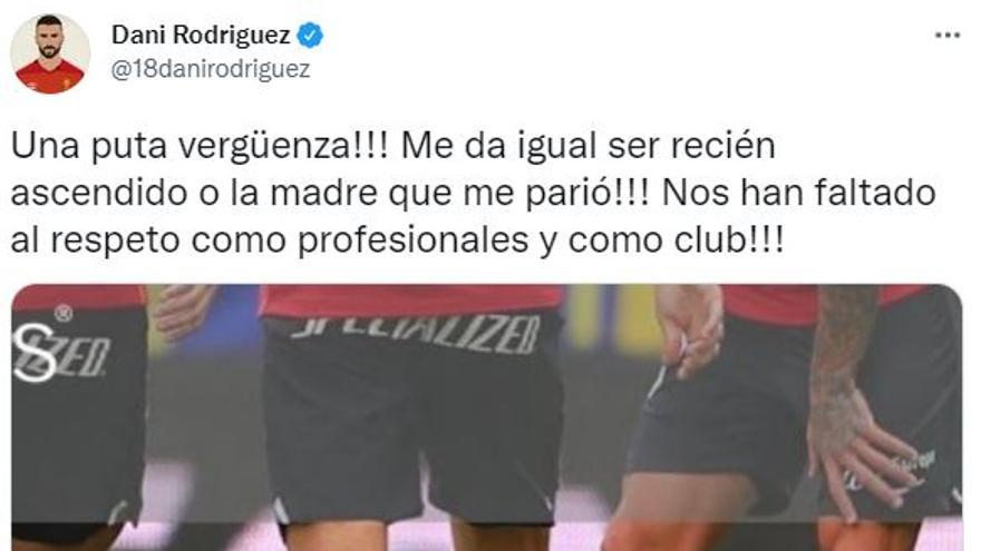 Dani Rodríguez estalla en redes sociales tras el Cádiz - Real Mallorca