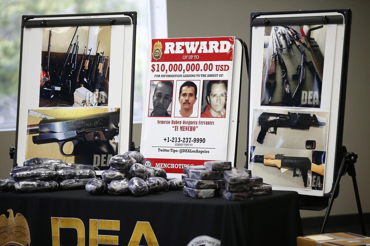 Archivo - Cartel de las autoridades estadounidenses con la recompensa por Nemesio Oseguera Cervantes, 'El Mencho', líder del Cártel Jalisco Nueva Generación (CJNG)