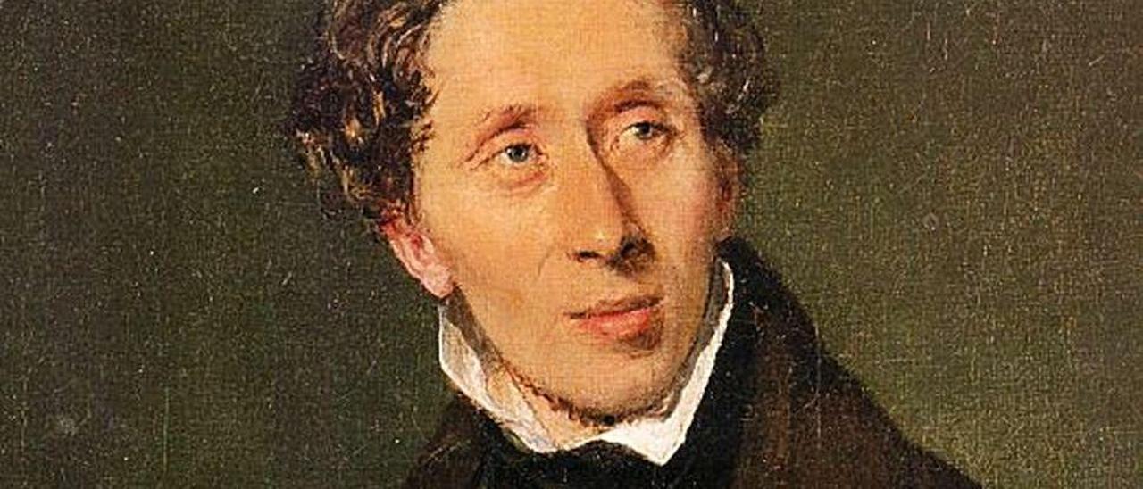 Retrato de Hans Christian Andersen.