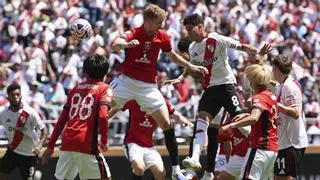 El River de Mastantuono supera su estreno con tres cabezazos