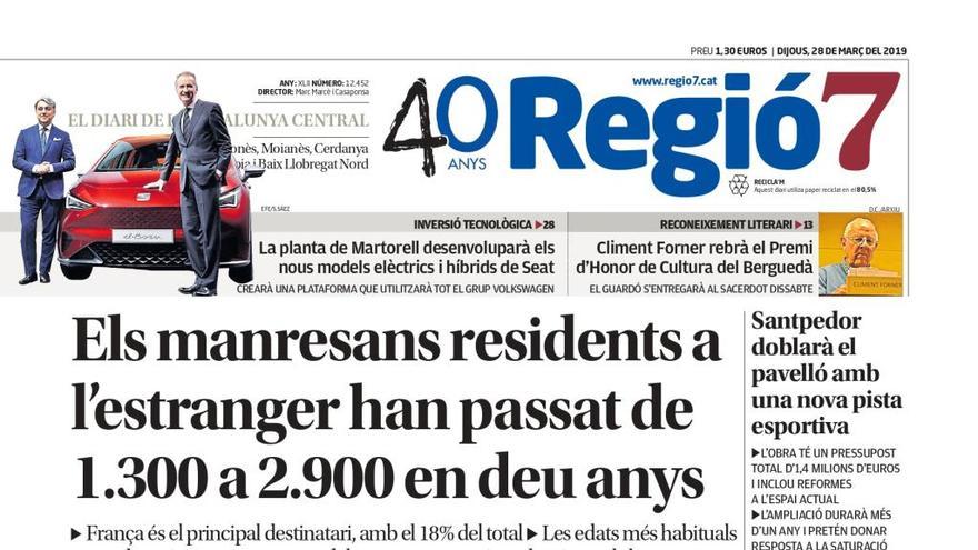 Portada del Regió7 d&#039;aquest dijous