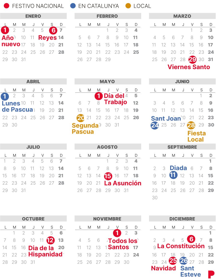 Calendario Laboral SantCugat 2024
