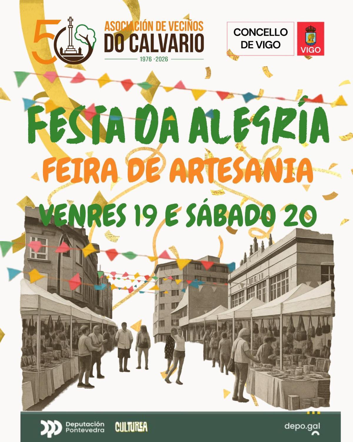 Cartel del Mercado da Festa da Alegría.