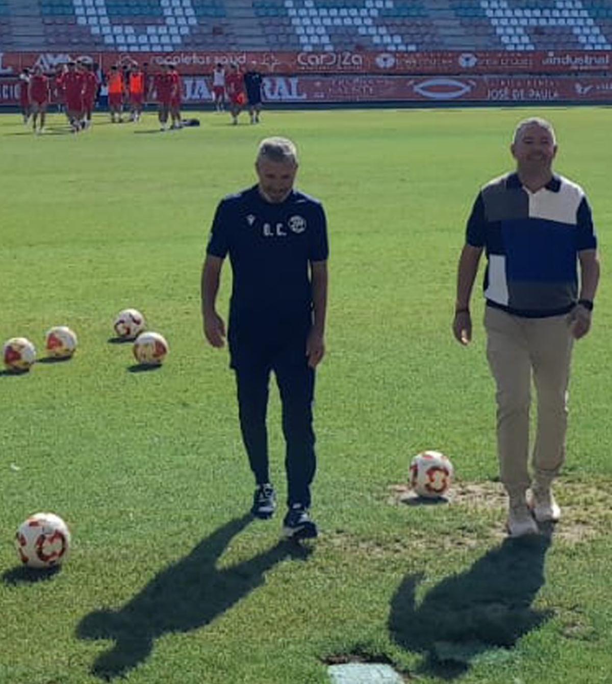 Óscar Cano y David Vizcaíno ayer en el Ruta de la Plata. | LOZ