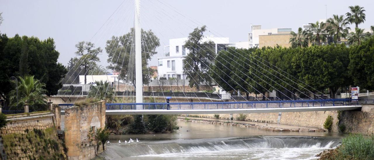 Rastro de espuma blanca durante las últimas lluvias en Murcia.  Israel Sánchez