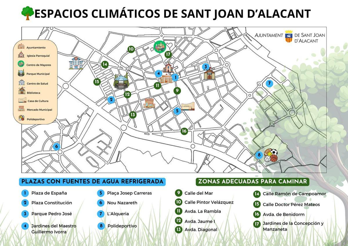 Mapa de espacios climaticos de Sant Joan