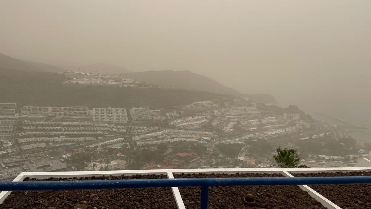 Intensa calima en Puerto Rico, en el municipio de Mogán (Gran Canaria)