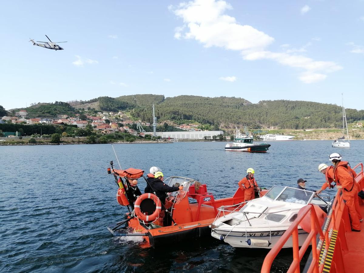 Operativo de rescate en Moaña