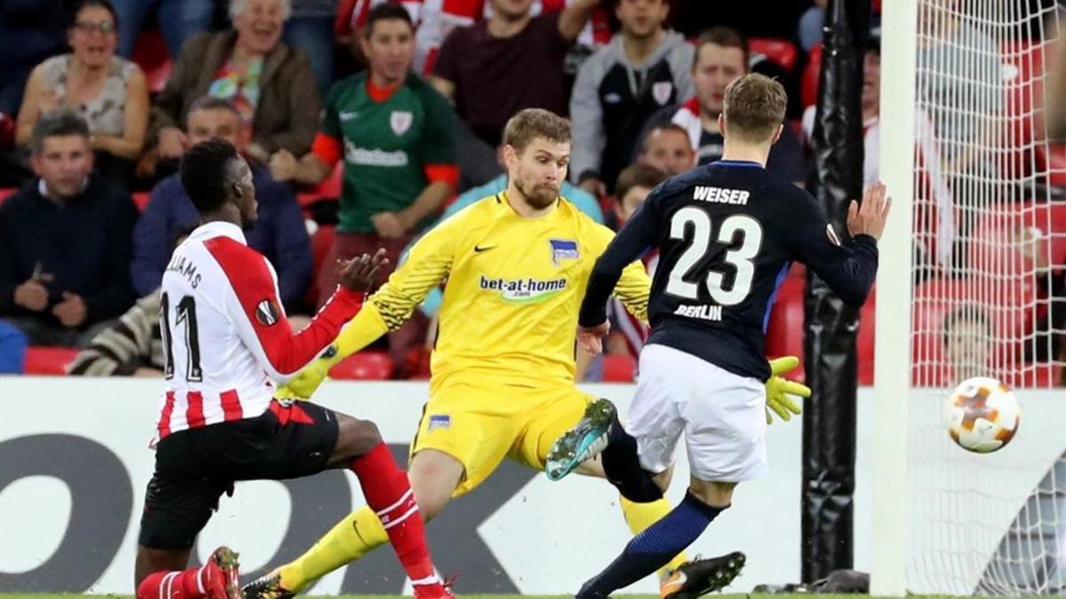 Este es el momento en el que Williams marca el tercer gol del Athletic