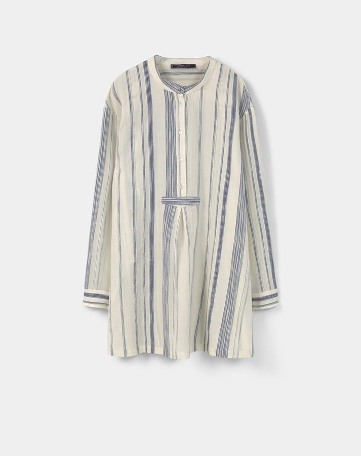 Blusón algodón rayas, Violeta by Mango