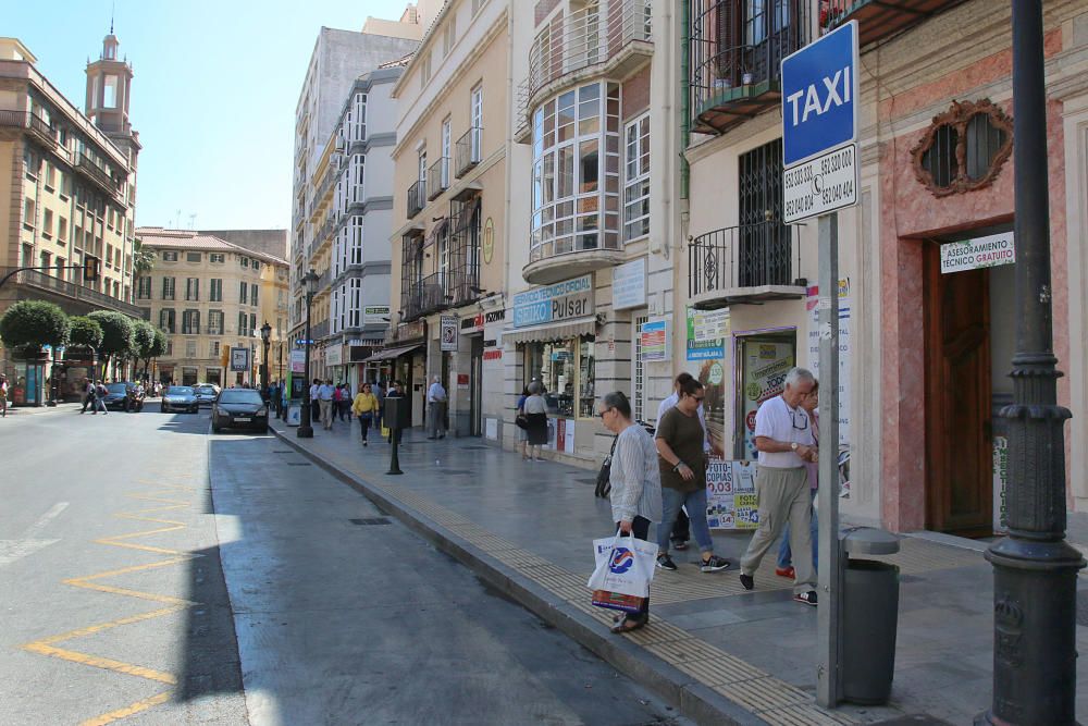 Huelga de los taxistas de Málaga contra las licencias VTC