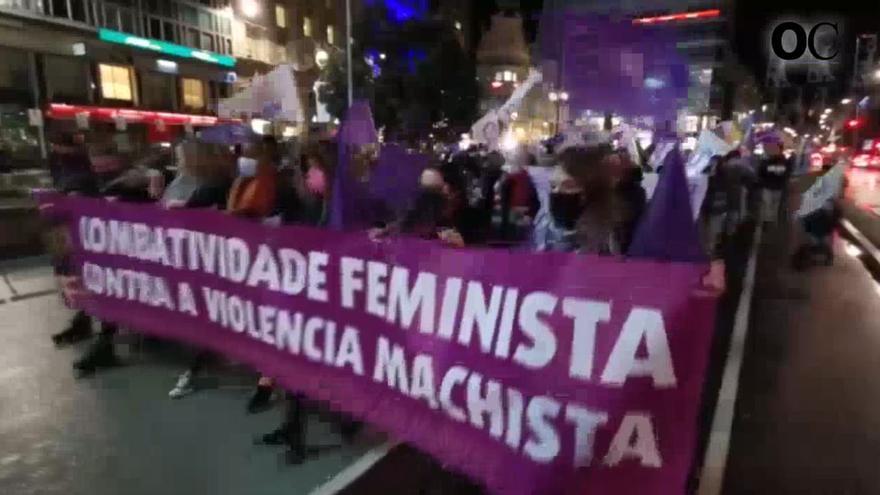 Marcha feminista en A Coruña el 25N.