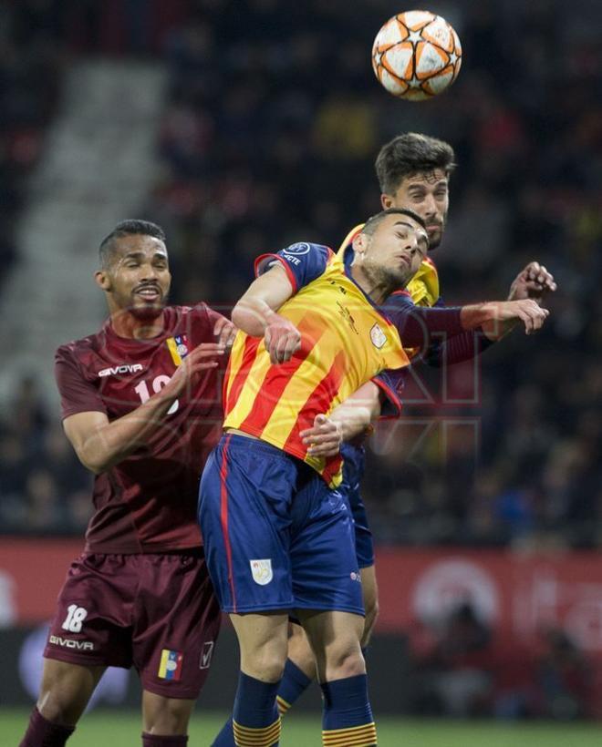 Las imágenes del partido amistoso entre las selecciones de Catalunya y Venezuela disputado en el estadio Montilivi, Girona.